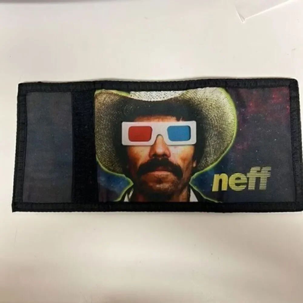 Neff Trifold Velcro Wallet , Cowboy wearing 3d glasses